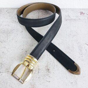 Vintage Avanti Italy 80s 90s Matte Leather Belt Black
